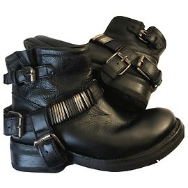 Ash leather biker boots Black