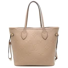 Louis Vuitton-Sac à main en cuir Louis Vuitton Monogram Empreinte Neverfull MM M45686 en excellent état-Marron