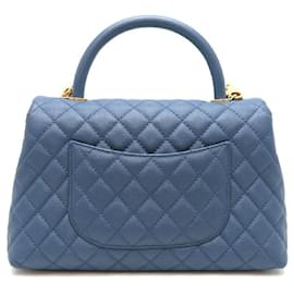 Chanel-CC Quilted Caviar Handle Bag A92991-Blue