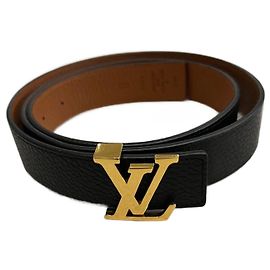Louis Vuitton Initiales taurillon reversible belt 30mm Black