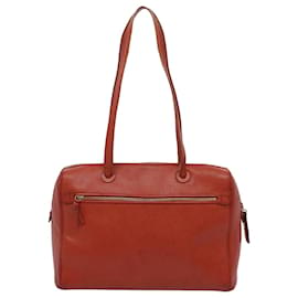 Chanel-CHANEL Shoulder Bag Leather Orange CC Auth bs8843-Orange