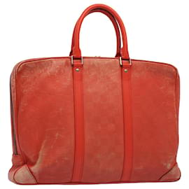 Louis Vuitton-LOUIS VUITTON Damier Infini Porte Documents Voyage Bag Orange M56004 auth 55372-Other,Orange