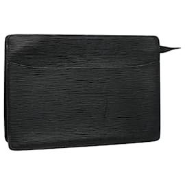 Louis Vuitton-Bolso de mano LOUIS VUITTON Epi Pochette Homme Negro M52522 EP de autenticación de LV1941-Negro