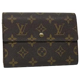 Louis Vuitton-Carteira LOUIS VUITTON Monogram Porte Tresor Etui Chequier M61200 LV Auth bs9205-Monograma