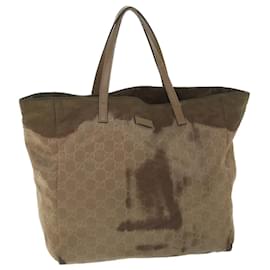 Gucci-GUCCI GG Canvas Tragetasche Braun 282439 Auth ar10393-Braun