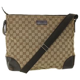 Gucci-GUCCI GG Canvas Shoulder Bag Beige 110054 Auth ac2320-Beige