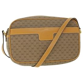 Gucci-GUCCI Micro GG Supreme Shoulder Bag PVC Leather Beige 001 161 0439 Auth bs9081-Beige