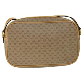 Gucci-GUCCI Micro GG Supreme Shoulder Bag PVC Leather Beige 001 161 0439 Auth bs9081-Beige