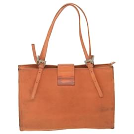 Fendi-FENDI Shoulder Bag Nylon Orange Auth bs8893-Orange