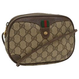 Borsa a tracolla GUCCI GG Supreme Web Sherry Line Beige Rosso 156 02 066 Auth ki3606 Rosso Beige