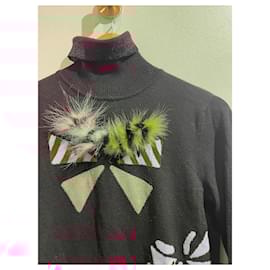 Fendi-FENDI Tricot T.International S Fourrure-Noir