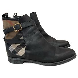 BURBERRY Bottines T.UE 38 Cuir Noir