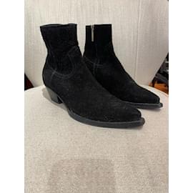Saint Laurent-SAINT LAURENT  Boots T.eu 43 Suede-Black