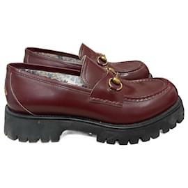 Gucci-GUCCI  Flats T.eu 44 leather-Dark red
