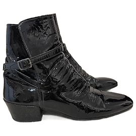 Botas SAINT LAURENT T.eu 43 Couro envernizado Preto