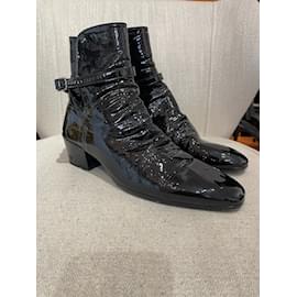 Saint Laurent-SAINT LAURENT  Boots T.eu 43 Patent leather-Black