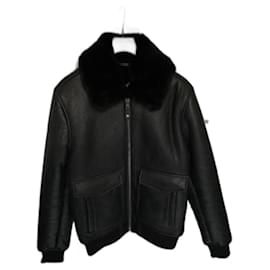 Schott shearling jacket Black