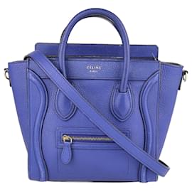Céline-Blue Nano Luggage Tote Bag-Blue