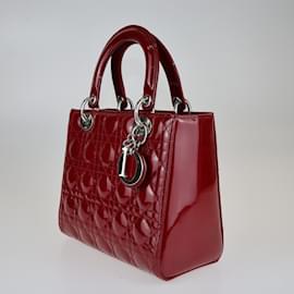 Dior-Borsa Lady Dior media Cannage rossa-Rosso