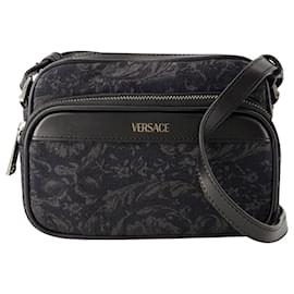 Versace-Petit sac à bandoulière Athena - Versace - Toile - Noir-Noir