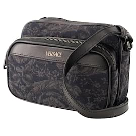 Versace-Athena Small Crossbody - Versace - Lona - Preto-Preto