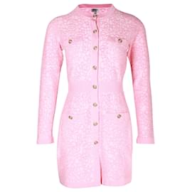 Chanel-Chanel 2021 Robe pull en maille fleurie Cruise en coton rose-Rose