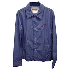 Ami Paris Overshirt-Jacke aus blauem Polyamid Blau