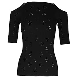 Chanel-Chanel Knitted Cold Shoulder Top in Black Wool-Black