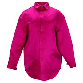 Balenciaga-Balenciaga Oversized Shirt in Pink Silk-Pink