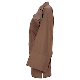 Attico-The Attico Mini-robe Dakota en coton marron-Beige