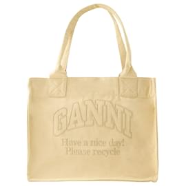 Ganni-Large Easy Tote Bag - Ganni - Cotton - Beige-Beige