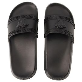 Palazzo Slides - Versace - Rubber - Black Black
