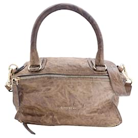 Givenchy-Givenchy Pandora Medium Bag in Brown Distressed Leather-Brown