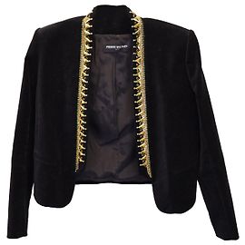 Pierre Balmain Embellished Jacket in Black Polyester Black
