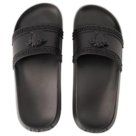 Versace-Palazzo Slides - Versace - Rubber - Black-Black