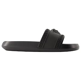 Versace-Palazzo Slides - Versace - Rubber - Black-Black