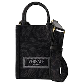 Versace-Mini sacola Athena - Versace - Algodão - Preto-Preto