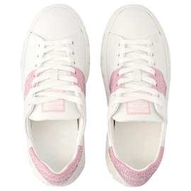 Versace-Baskets La Greca - Versace - Cuir - Blanc/pink-Rose
