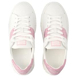 Versace-La Greca Sneakers - Versace - Leather - White/pink-Pink