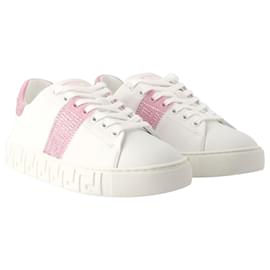 Versace-La Greca Sneakers – Versace – Leder – Weiß/Rosa-Pink