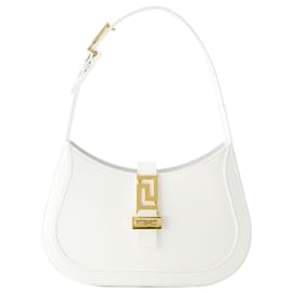 Versace-Greca Goddess Kleine Hobo-Tasche – Versace – Leder – Weiß-Weiß