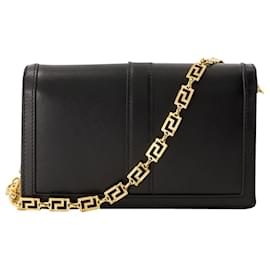Versace-Greca Goddess Wallet On Chain  - Versace - Leather - Black-Black
