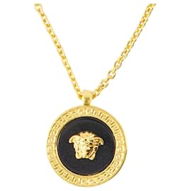 Versace-Icon-Halskette – Versace – Metall – Schwarz-Golden,Metallisch
