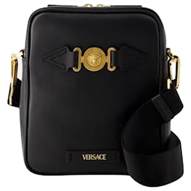 Versace-Medusa Biggie Crossbody - Versace - Couro - Preto-Preto