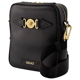 Versace-Medusa Biggie Crossbody - Versace - Couro - Preto-Preto