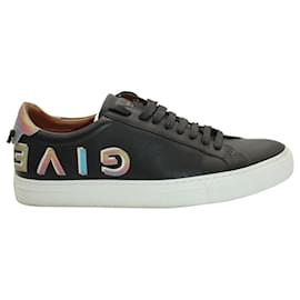 Autre Marque-Givenchy Urban Street Sneakers with Iridescent Logo in Black Leather-Other