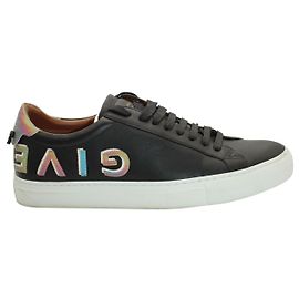 Tênis Givenchy Urban Street com logotipo iridescente em couro preto Outro