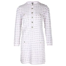 Robe en maille texturée Chanel en coton rose clair Autre