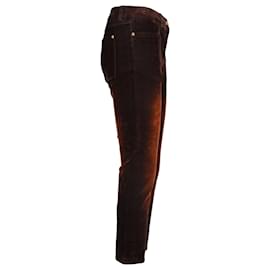 Chanel-Pantalones de pana degradados de corte slim de Chanel en algodón marrón-Castaño