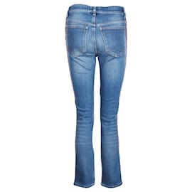 Chanel-Chanel Slim-Fit Braided Side Stripe Denim Jeans in Blue Cotton-Blue